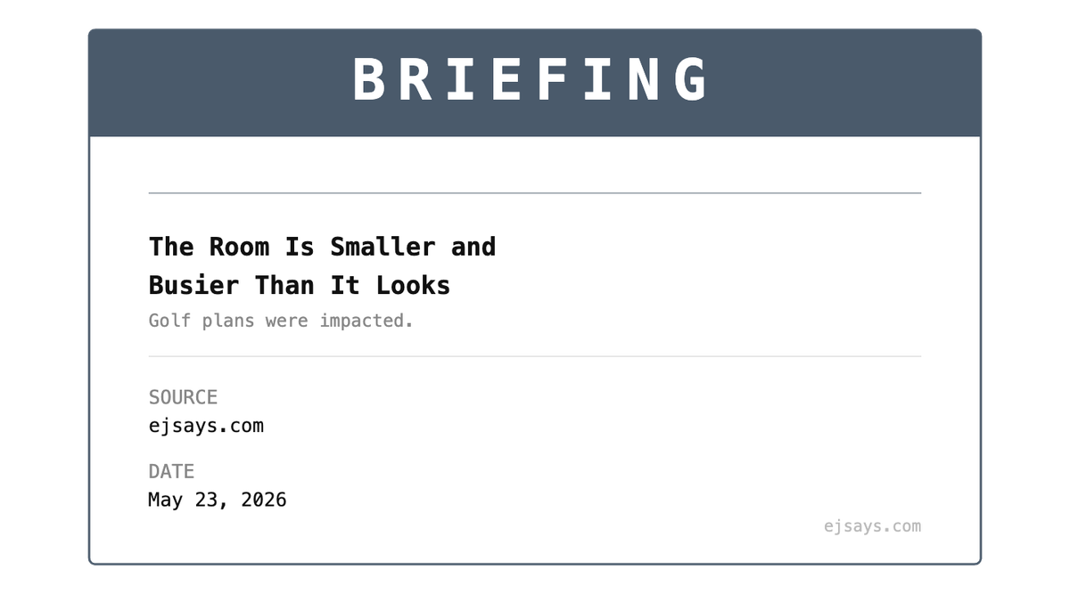 Briefing: The Room Is Smaller and Busier Than It Looks