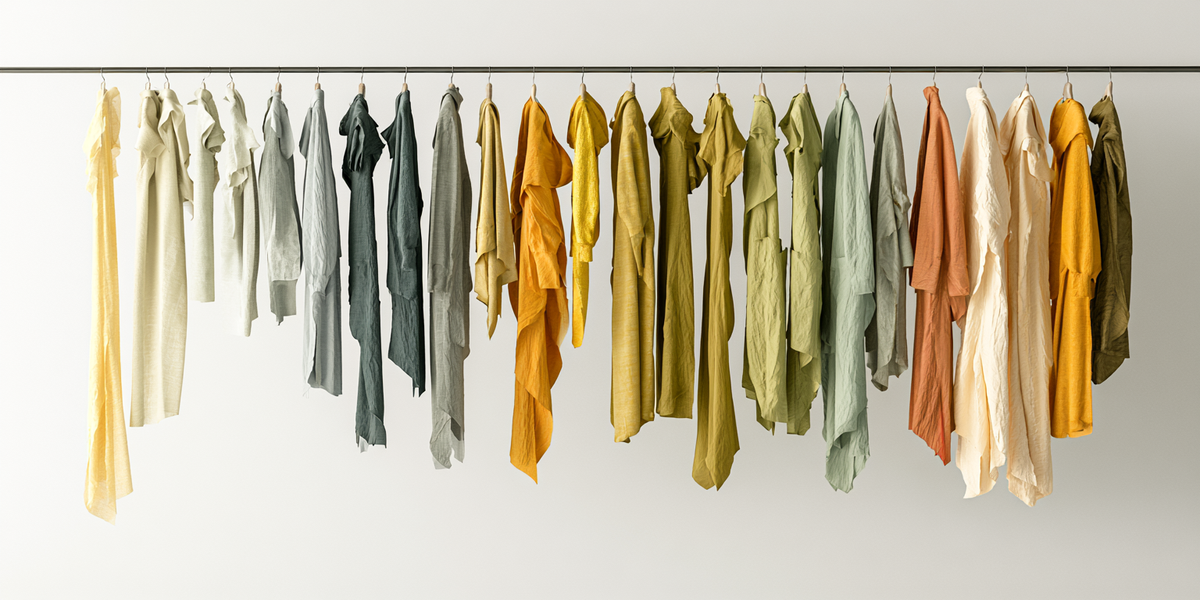 A clothing rack with garments in many different colors and textures, each one distinct 
