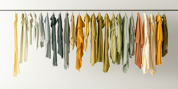 A clothing rack with garments in many different colors and textures, each one distinct 
