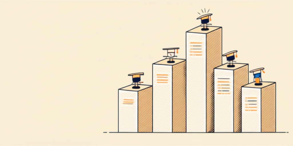 Abstract illustration representing program rankings and data analysis