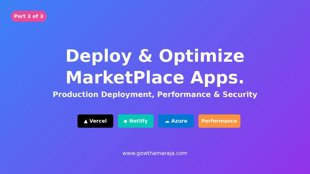 Deploy and optimize Sitecore Marketplace apps to Vercel, Netlify, and Azure - Part 3 guide