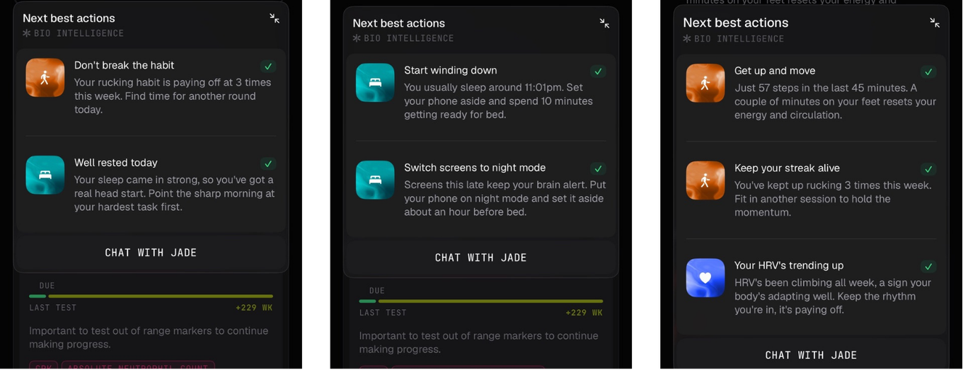 Ultrahuman Emerald Next Best Actions recommendations