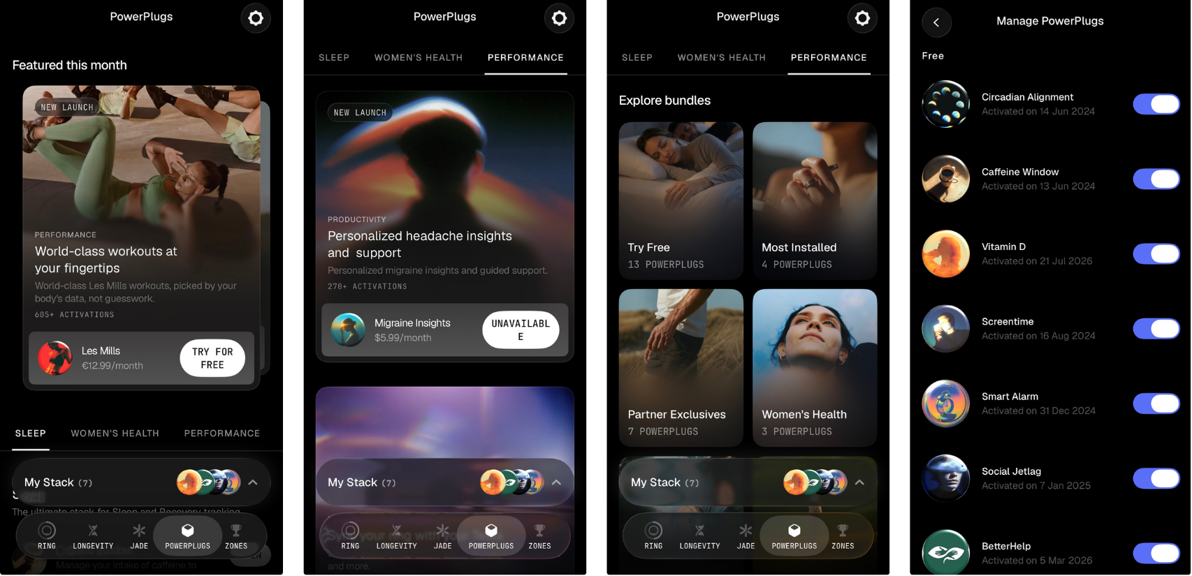Ultrahuman PowerPlugs marketplace tab in the Emerald app