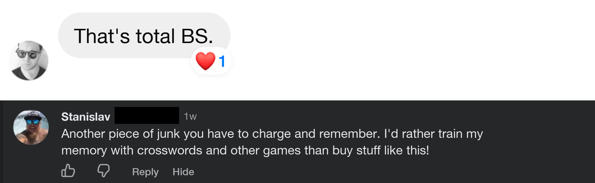 Two reactions to the Pebble Index 01