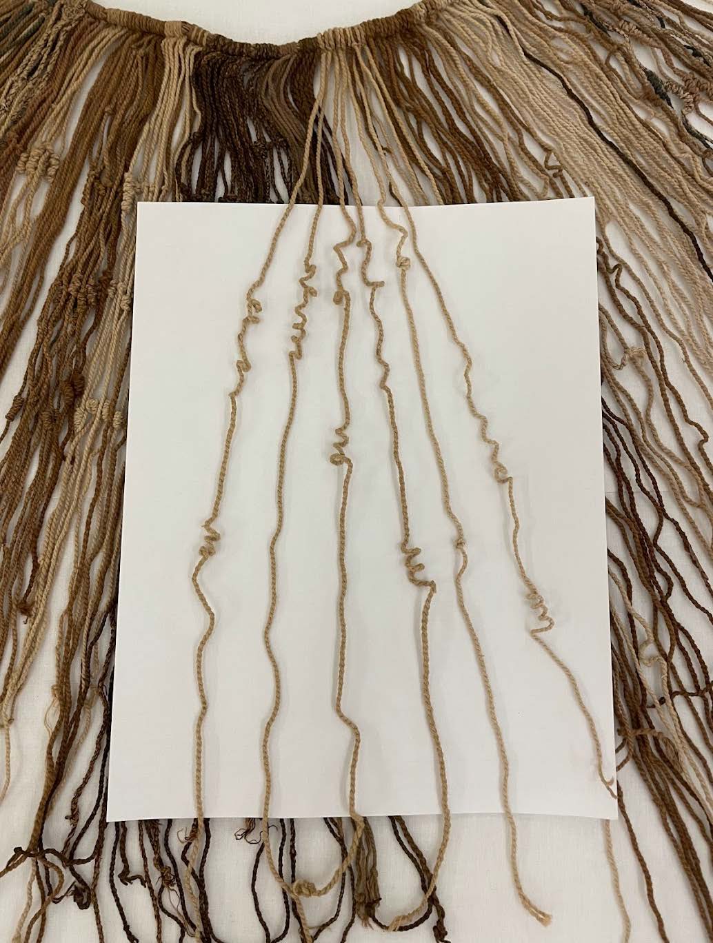 Fotografía de seis cables colgantes que presentan rizos donde anteriormente había nudos