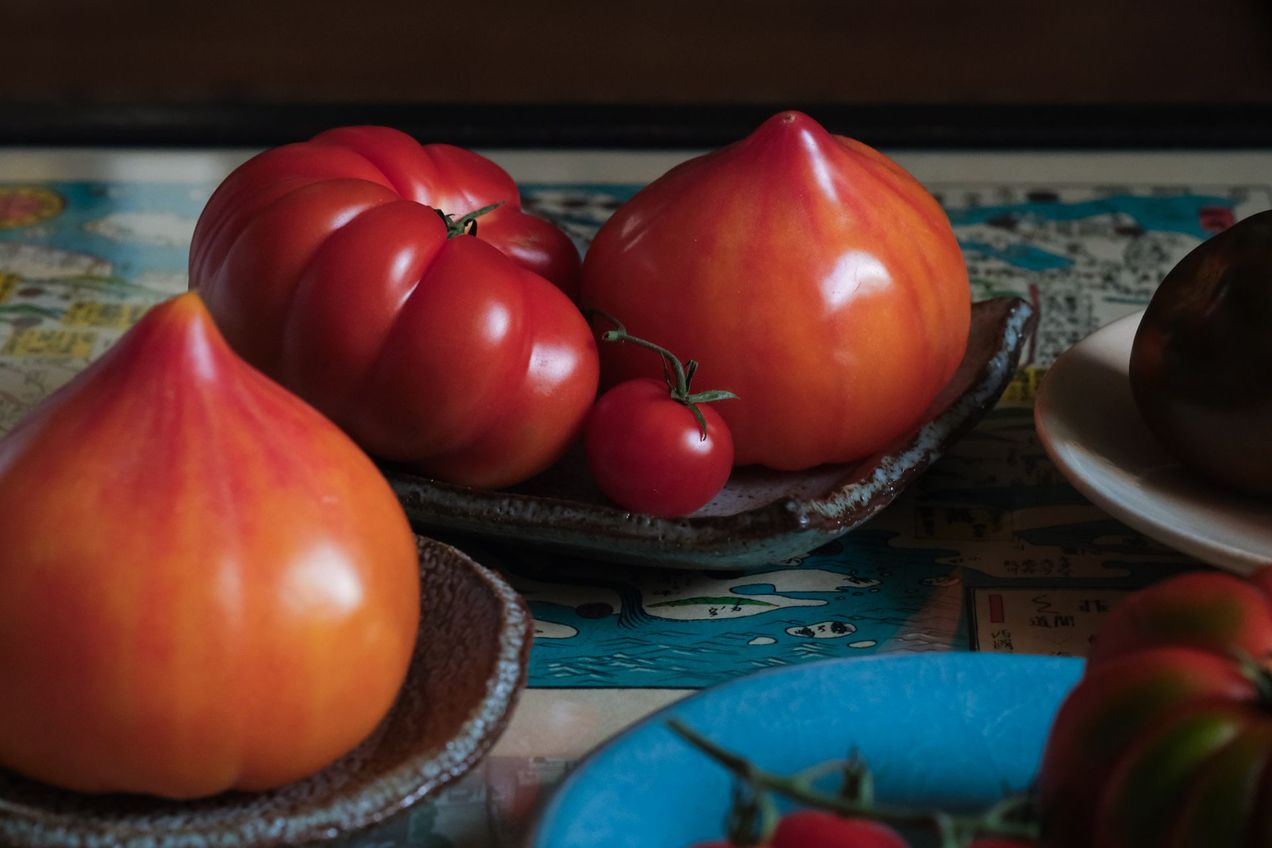 Tomatoes on Japanese ceramic plates taste better