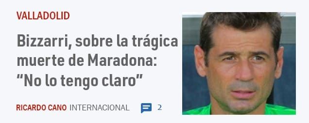 VALLADOLID. Bizzarri, sobre la trágica muerte de Maradona: "No 10 tengo claro"