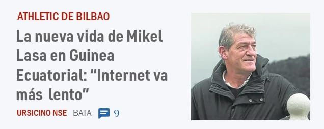 ATHLETIC DE BILBAO. La nueva vida de Mikel Lasa en Guinea Ecuatorial: "Internet va más lento"