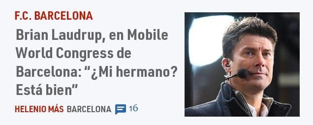 F.C. BARCELONA. Brian Laudrup, en Mobile World Congress de Barcelona: "¿Mi hermano? Está bien"
