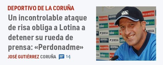 DEPORTIVO DE LA CORUÑA. Un incontrolable ataque de risa obliga a Lotina a detener su rueda de prensa: «Perdonadme»