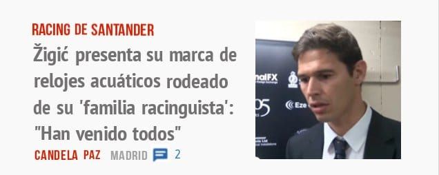 RACING DE SANTANDER. iigié presenta su marca de relojes acuáticos rodeado de su 'familia racinguista': "Han venido todos"
