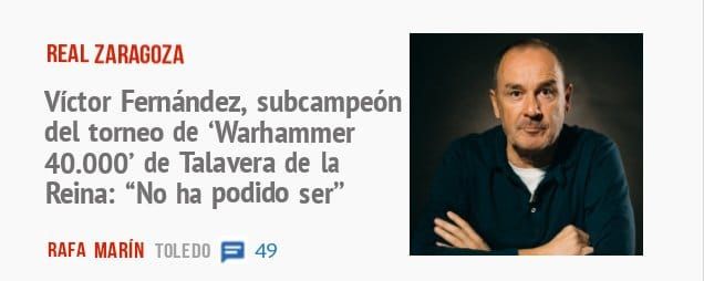 REAL ZARAGOZA. Víctor Femández, subcampeón del tomeo de 'Warhammer 40.000' de Talavera de la Reina: "No ha podido ser"