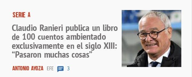 SERIE A. Claudio Ranieri publica un libro de 100 cuentos ambientado exclusivamente en el siglo XIII: "Pasaron muchas cosas"
