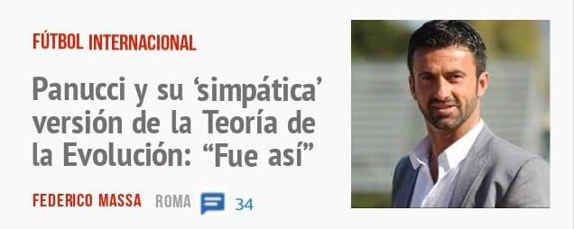FÚTBOL INTERNACIONAL. Panucci y su 'simpática' versión de la Teoría de la Evolución: "Fue así"