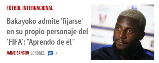 FÚTBOL INTERNACIONAL. Bakayoko admite 'fijarse' en su propio personaje del 'FIFA': "Aprendo de él"