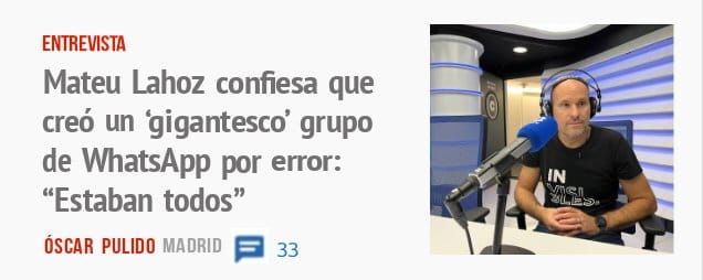 ENTREVISTA. Mateu Lahoz confiesa que creó un 'gigantesco' grupo de WhatsApp por error: "Estaban todos"