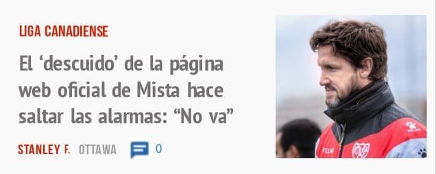 UGA CANADIENSE. El 'descuido' de la página web oficial de Mista hace saltar las alarmas: "No va"