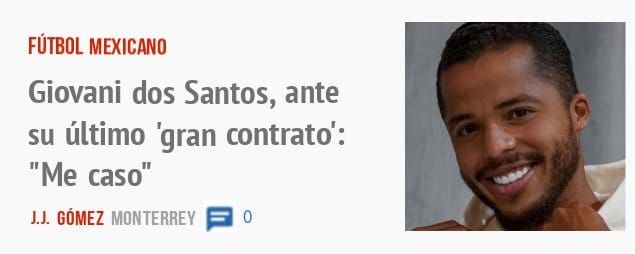 FÚTBOL MEXICANO. Giovani dos Santos, ante su último 'gran contrato': "Me caso"