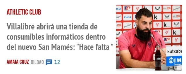 ATHLETIC CLUB. Villalibre abrirá una tienda de consumibles informáticos dentro del nuevo San Mamés: "Hace falta "