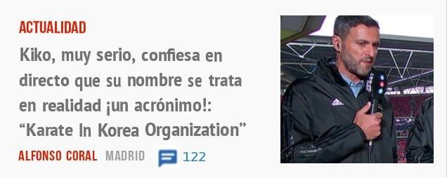 ACTUALIDAD. Kiko, muy serio, confiesa en directo que su nombre se trata en realidad iun acrónimo!: "Karate In Korea Organization"