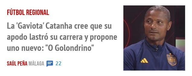 FÚTBOL REGIONAL. La 'Gaviota' Catanha cree que su apodo lastró su carrera y propone uno nuevo: "0 Golondrino"