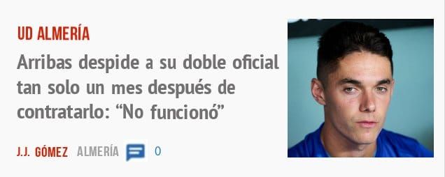 UD ALMERÍA. Arribas despide a su doble oficial tan solo un mes después de contratarlo: "No funcionó"