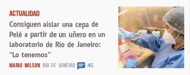 ACTUALIDAD. Consiguen aislar una cepa de Pelé a partir de un uñero en un laboratorio de Río de Janeiro: "Lo tenemos"