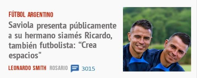 FÚTBOL ARGENTINO. Saviola presenta públicamente a su hermano siamés Ricardo, también futbolista: "Crea espacios"