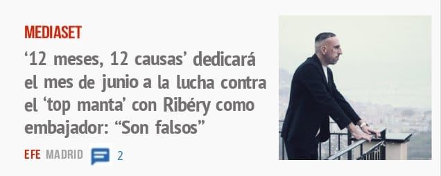 MEDIASET. '12 meses, 12 causas' dedicará el mes de junio a la lucha contra el 'top manta' con Ribéry como embajador: "Son falsos"