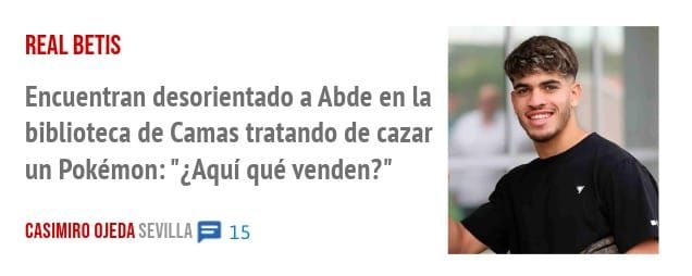 REAL BETIS. Encuentran desorientado a Abde en la biblioteca de Camas tratando de cazar un Pokémon: "¿Aquí qué venden?"