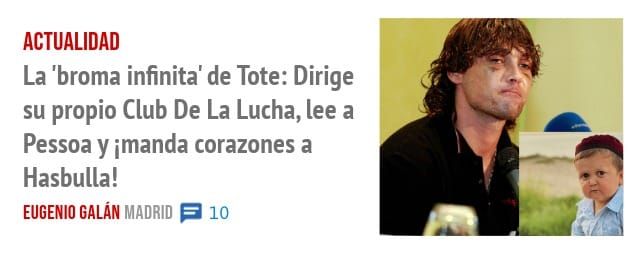 ACTUALIDAD. La 'broma infinita' de Tote: Dirige su propio Club De La Lucha, lee a Pessoa y imanda corazones a Hasbulla!
