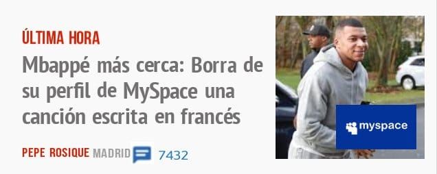 ÚLTIMA HORA. Mbappé más cerca: Borra de su perfil de MySpace una canción escrita en francés