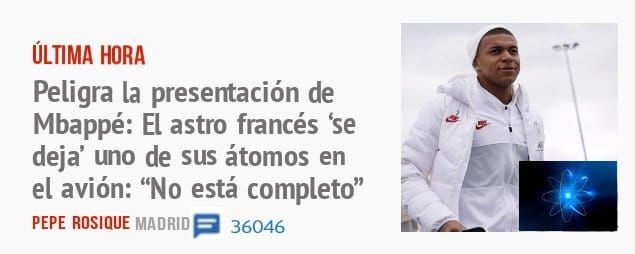 ÚLTIMA HORA. Peligra la presentación de Mbappé: El astro francés 'se deja' uno de sus átomos en el avión: "No está completo"