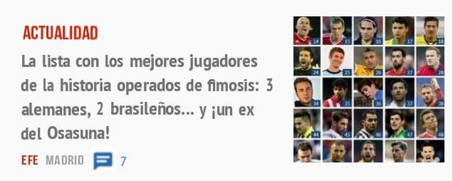 ACTUALIDAD. La lista con los mejores jugadores de la historia operados de fimosis: 3 alemanes, 2 brasileños... y iun ex del Osasuna!