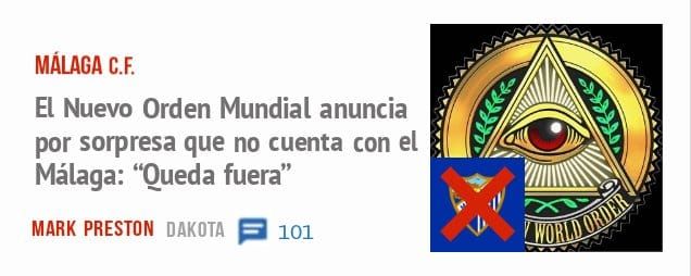 MÁLAGA C.F.. El Nuevo Orden Mundial anuncia por sorpresa que no cuenta con eI Málaga: 'Queda fuera"