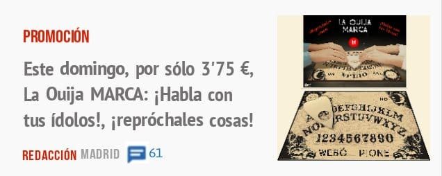 PROMOCIÓN. Este domingo, por sólo 3'75 €, La Ouija MARCA: iHabla con tus ídolos!, irepróchales cosas!