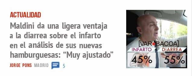 ACTUALIDAD. Maldini da una ligera ventaja a la diarrea sobre el infarto en el análisis de sus nuevas hamburguesas: "Muy ajustado"