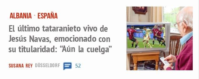 ALBANIA - ESPAÑA. El último tataranieto vivo de Jesús Navas, emocionado con su titularidad: "Aún la cuelga"