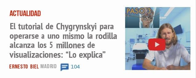 ACTUALIDAD. El tutorial de Chygrynskyi para operarse a uno mismo la rodilla alcanza los 5 millones de visualizaciones: "Lo explica"
