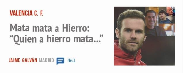 VALENCIA C. F.. Mata mata a Hierro: "Ouien a hierro mata..."