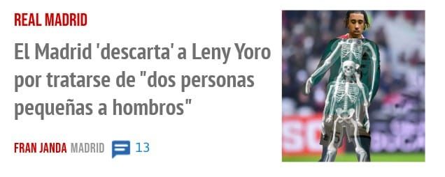 REAL MADRID. El Madrid 'descarta' a Leny Yoro por tratarse de "dos personas pequeñas a hombros"