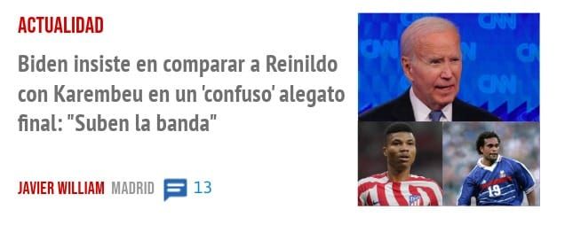 ACTUALIDAD. Biden insiste en comparar a Reinildo con Karembeu en un 'confuso' alegato final: "Suben la banda"