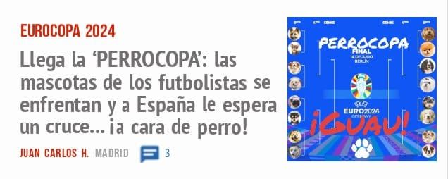 EUROCOPA 2024. Llega la 'PERROCOPA': las mascotas de los futbolistas se enfrentan y a España le espera un cruce... ia cara de perro!
