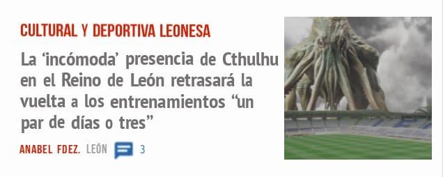 CULTURAL Y DEPORTIVA LEONESA. La 'incómoda' presencia de Cthulhu en el Reino de León retrasará la vuelta a los entrenamientos 'ún par de días o tres"