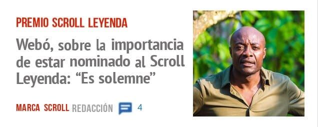 PREMIO SCROLL LEYENDA. Webó, sobre la importancia de estar nominado al Scroll Leyenda: "Es solemne"