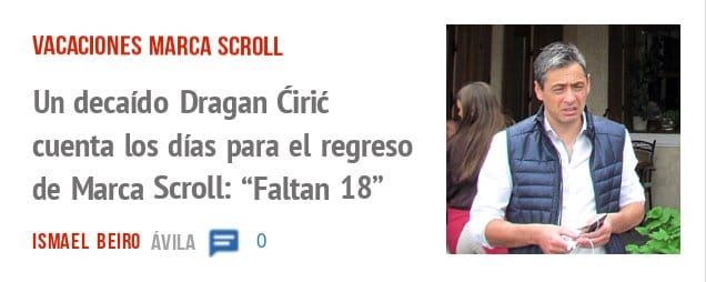 VACACIONES MARCA SCROLL. Un decaído Dragan Cirit cuenta los días para el regreso de Marca Scroll: "Faltan 18"