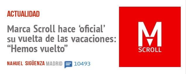 ACTUALIDAD. Marca Scroll hace 'oficial' su vuelta de las vacaciones: "Hemos vuelto"