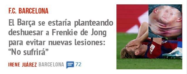 F.C. BARCELONA. El Barça se estaría planteando deshuesar a Frenkie de Jong para evitar nuevas lesiones: "No sufrirá"
