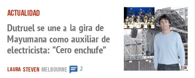 ACTUALIDAD. Dutruel se une a la gira de Mayumana como auxiliar de electricista: "Cero enchufe"