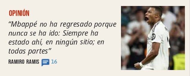 OPINIÓN. "Mbappé no ha regresado porque nunca se ha ido: Siempre ha estado ahí, en ningún sitio; en todas partes"